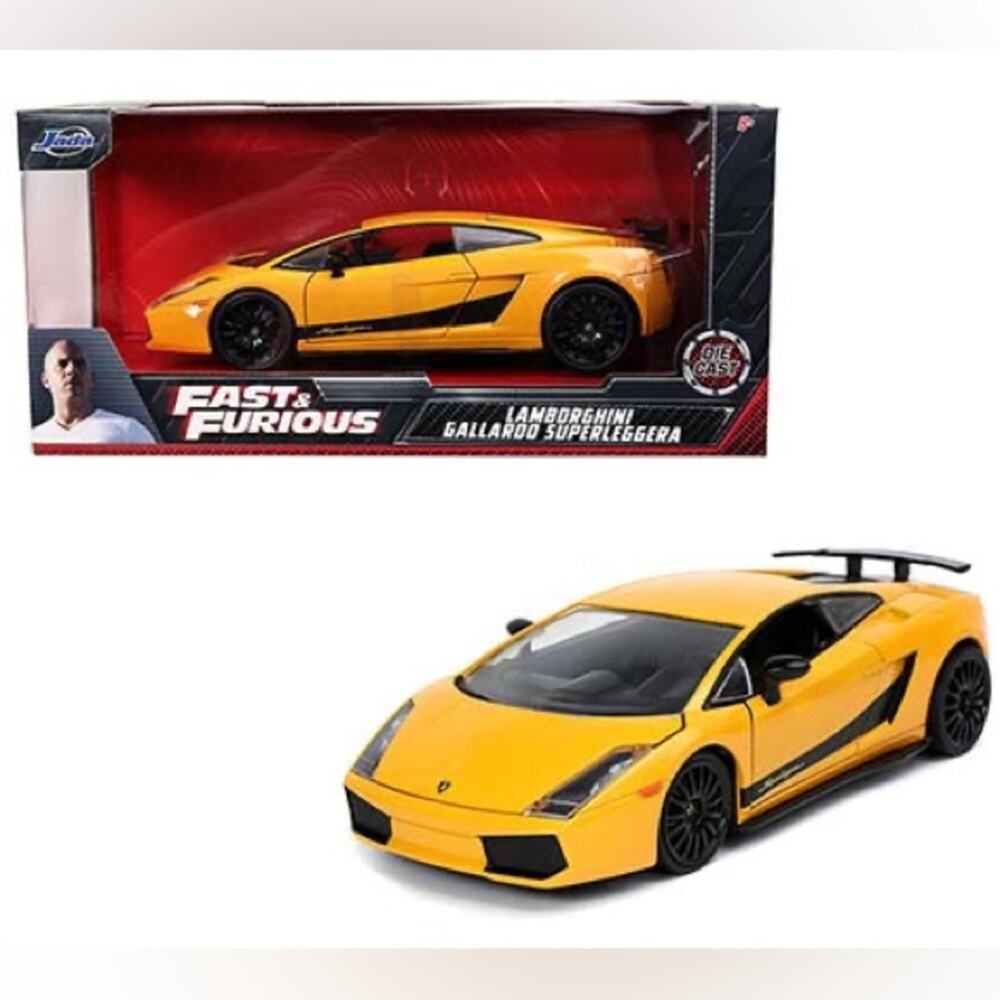 NIB! Jada Toys Fast & Furious 1:24 Lamborghini Gallardo Superleggera Yellow,